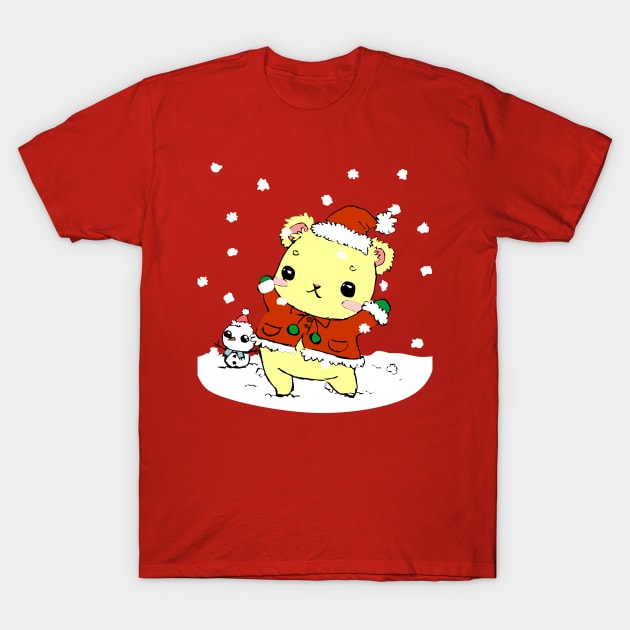 Cute Christmas Santa Bear T-Shirt by CuteDesigns